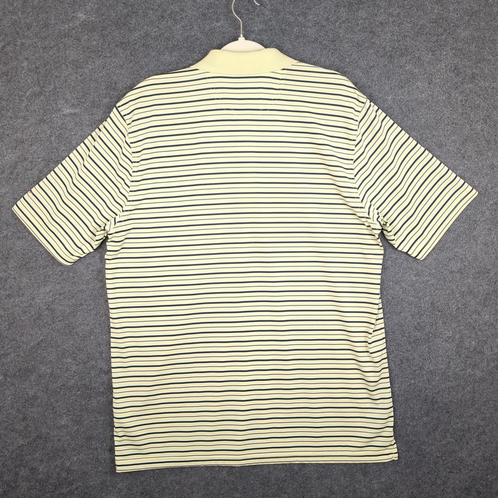 Greg Norman PLAY DRY Mens Polo Shirt Striped Yellow Blue Black Short Sleeve L - Picture 7 of 11